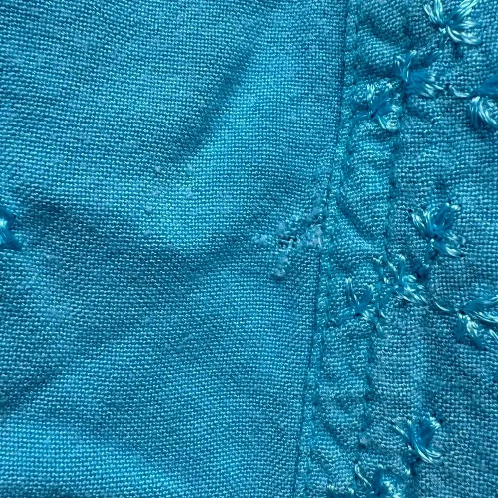 Vintage‎ y2k embroidered fairy midi peasant skirt one size cyan boho festival
